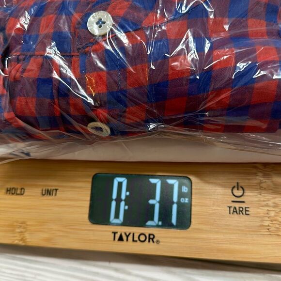 ROOTS CANADA RED/BLUE CHECKERED BUTTON UP LONG SLEEVE LIGHTWEIGHT SHIRT MEDIUM - Picture 9 of 10